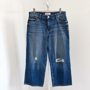 Wrangler Jeans Size 6 Loose Straight Crop Blue Denim High Rise